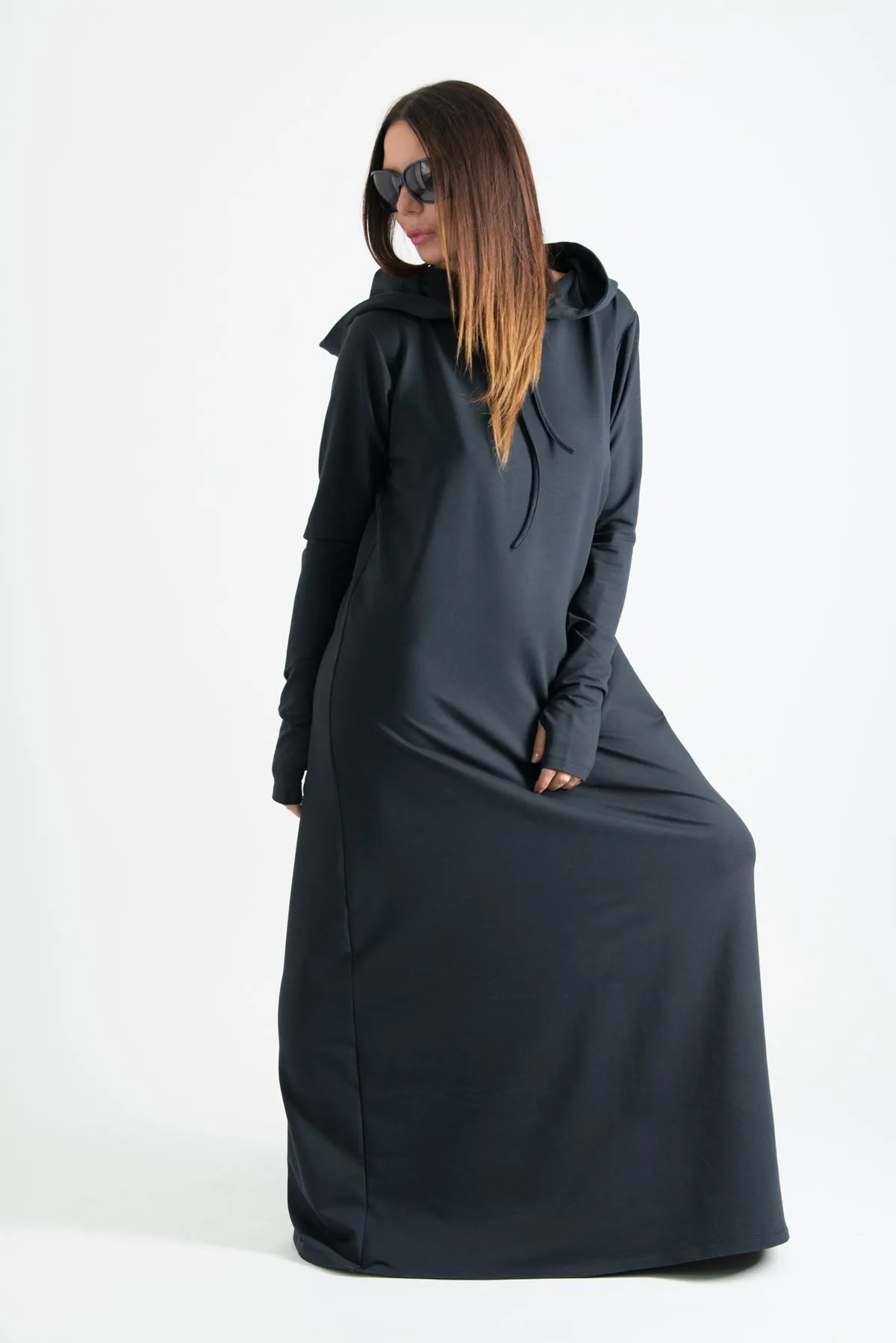 Long Hooded Trendy Dress TINA