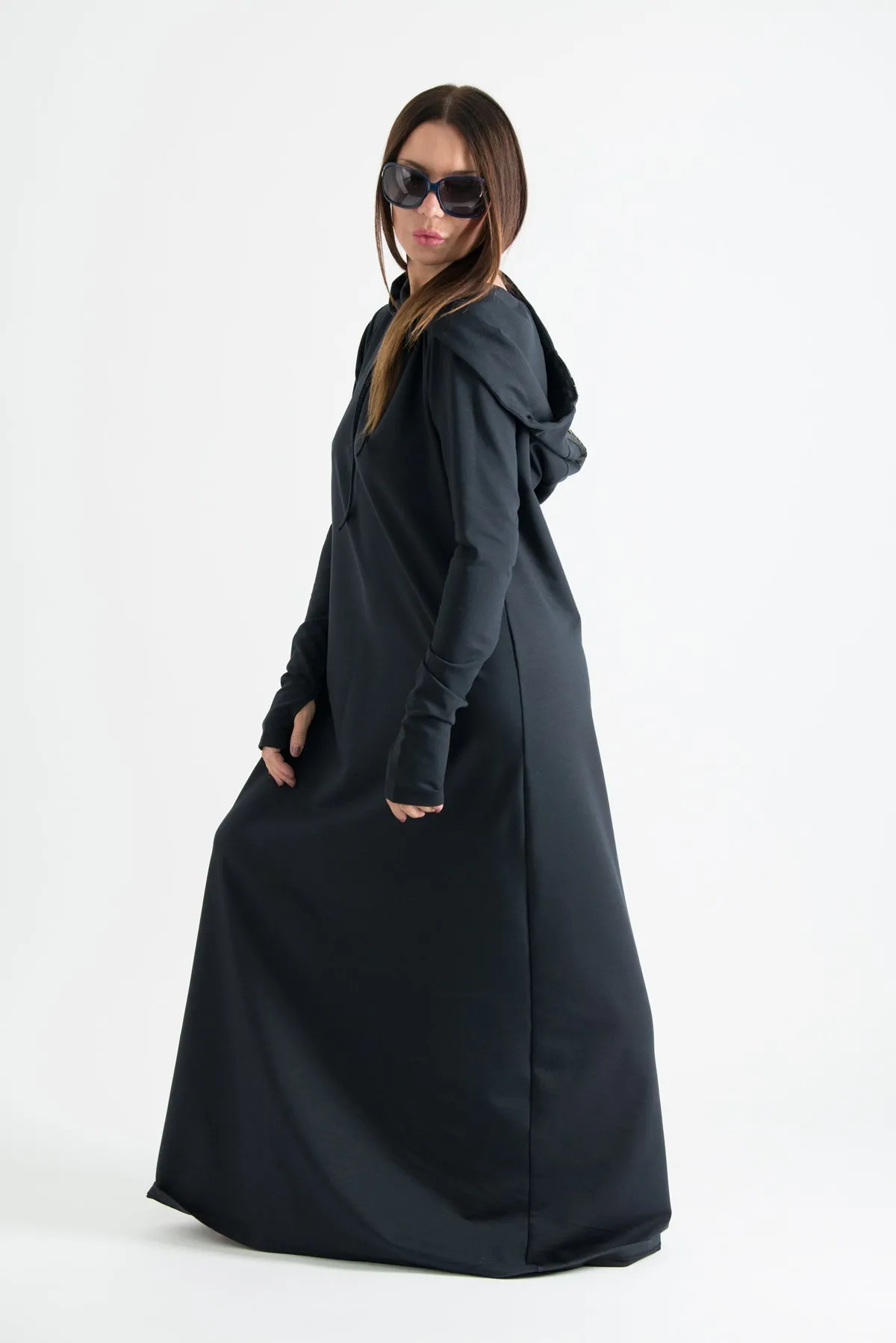 Long Hooded Trendy Dress TINA