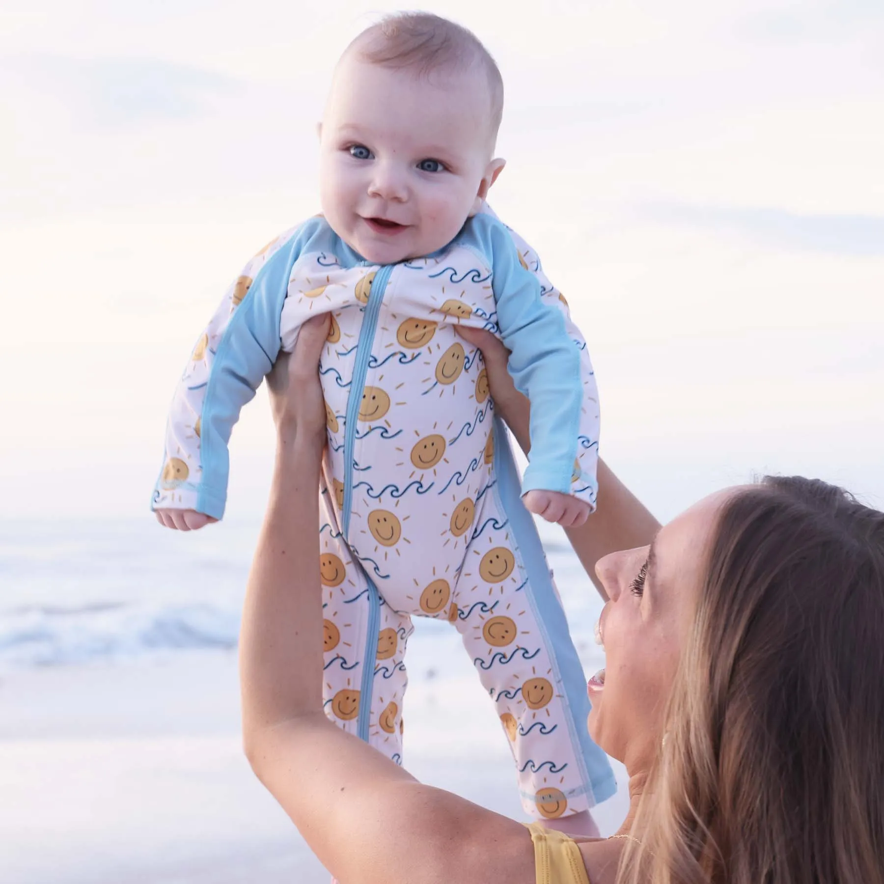 Long Sleeve Rash Guard Swim Romper Full Length | Sun's Out