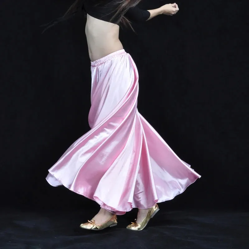 Long Spanish Satin Skirt Dance Costume 14 Colours