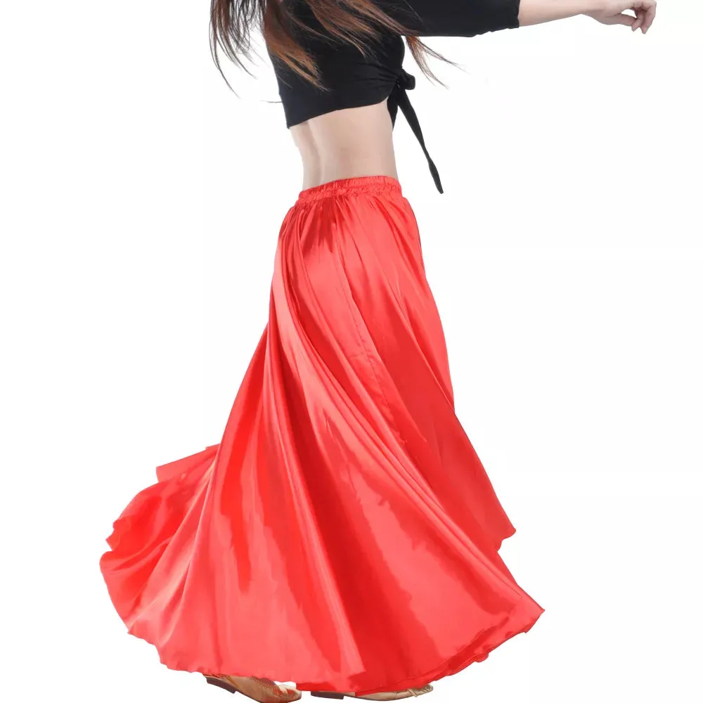 Long Spanish Satin Skirt Dance Costume 14 Colours