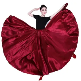 Long Spanish Satin Skirt Dance Costume 14 Colours