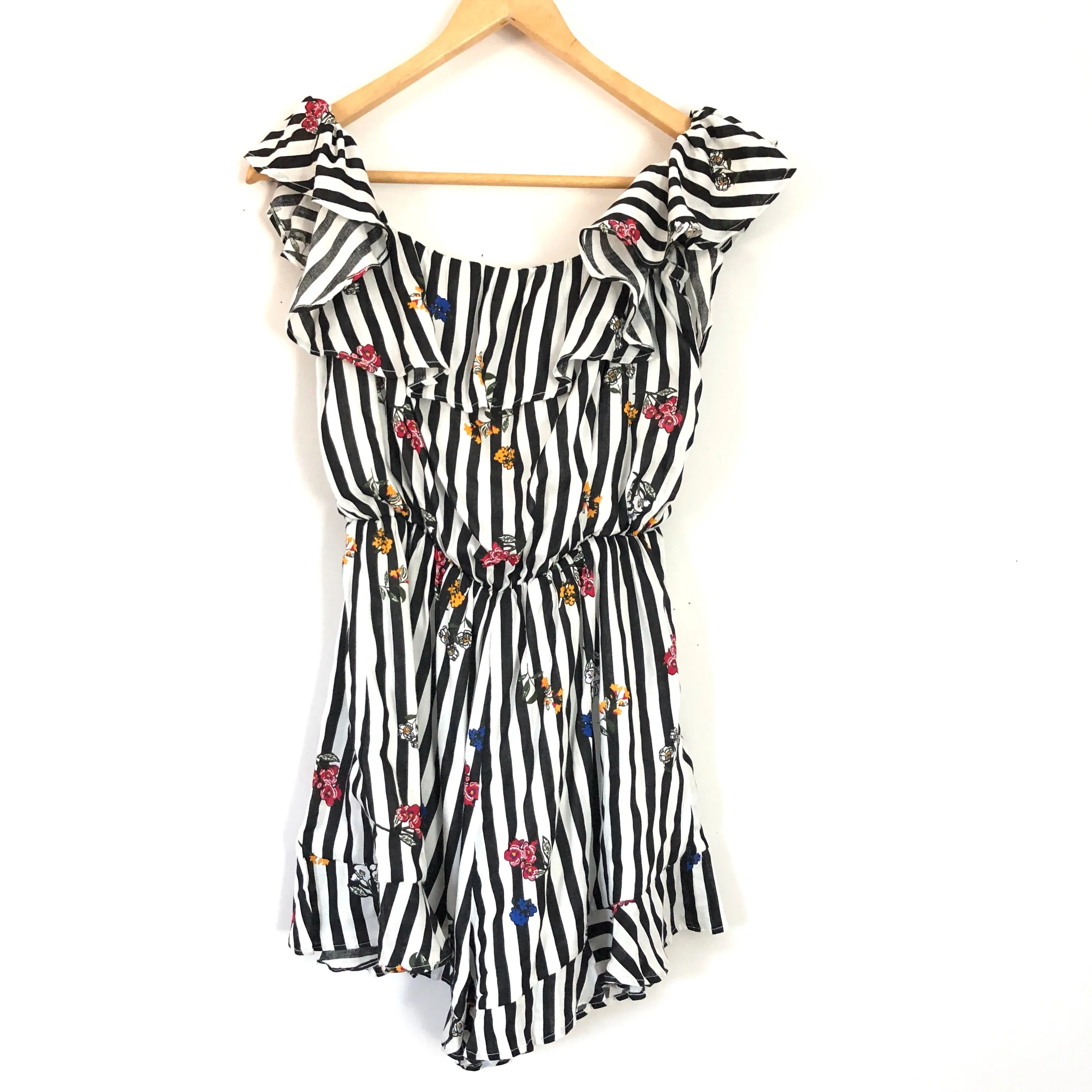 Lovers   Friends Striped Floral Romper NWT- Size S