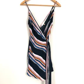 Luxxel Striped Romper with Faux Wrap- Size S