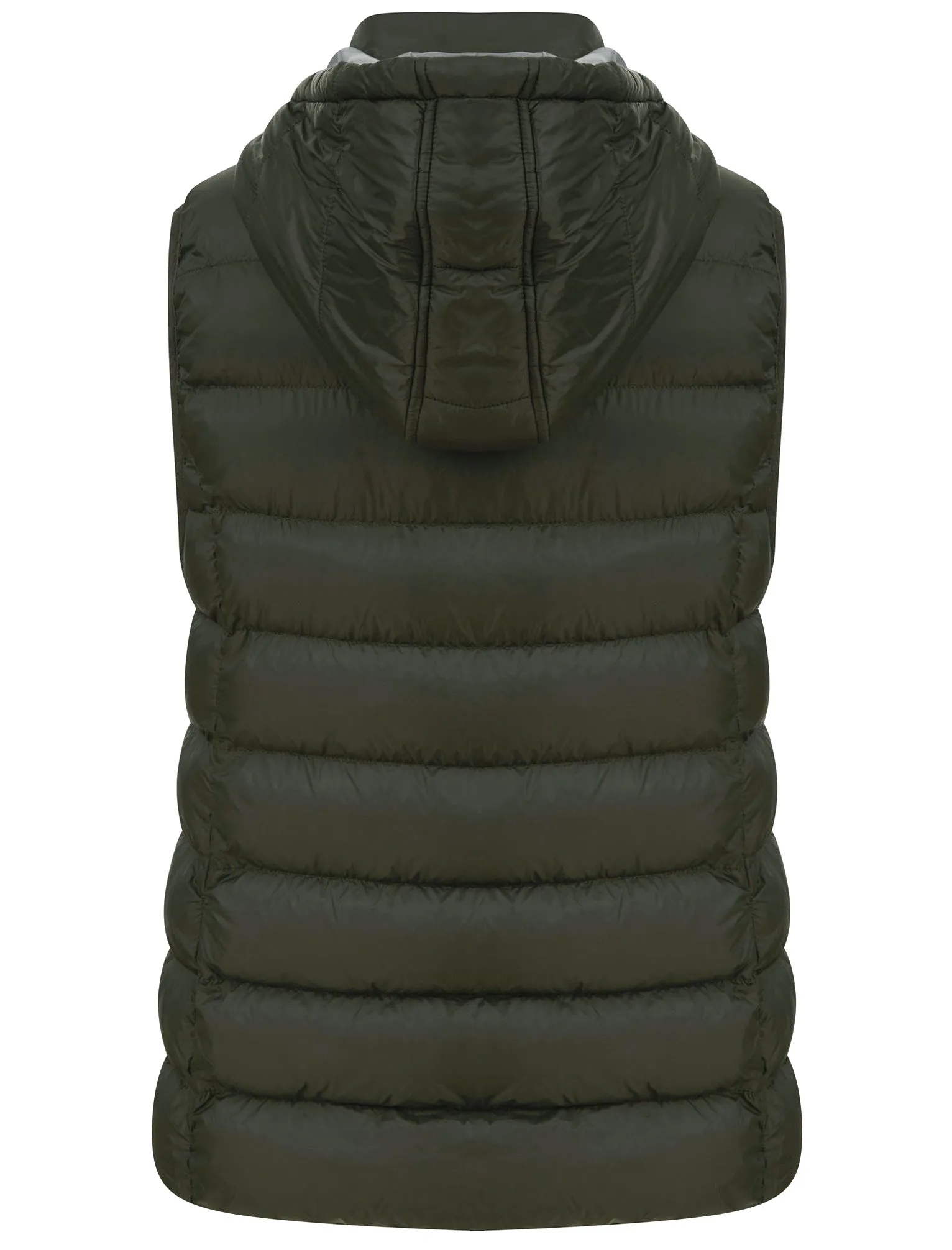 Markle Quilted Puffer Gilet with Hood In Khaki - Tokyo Laundry