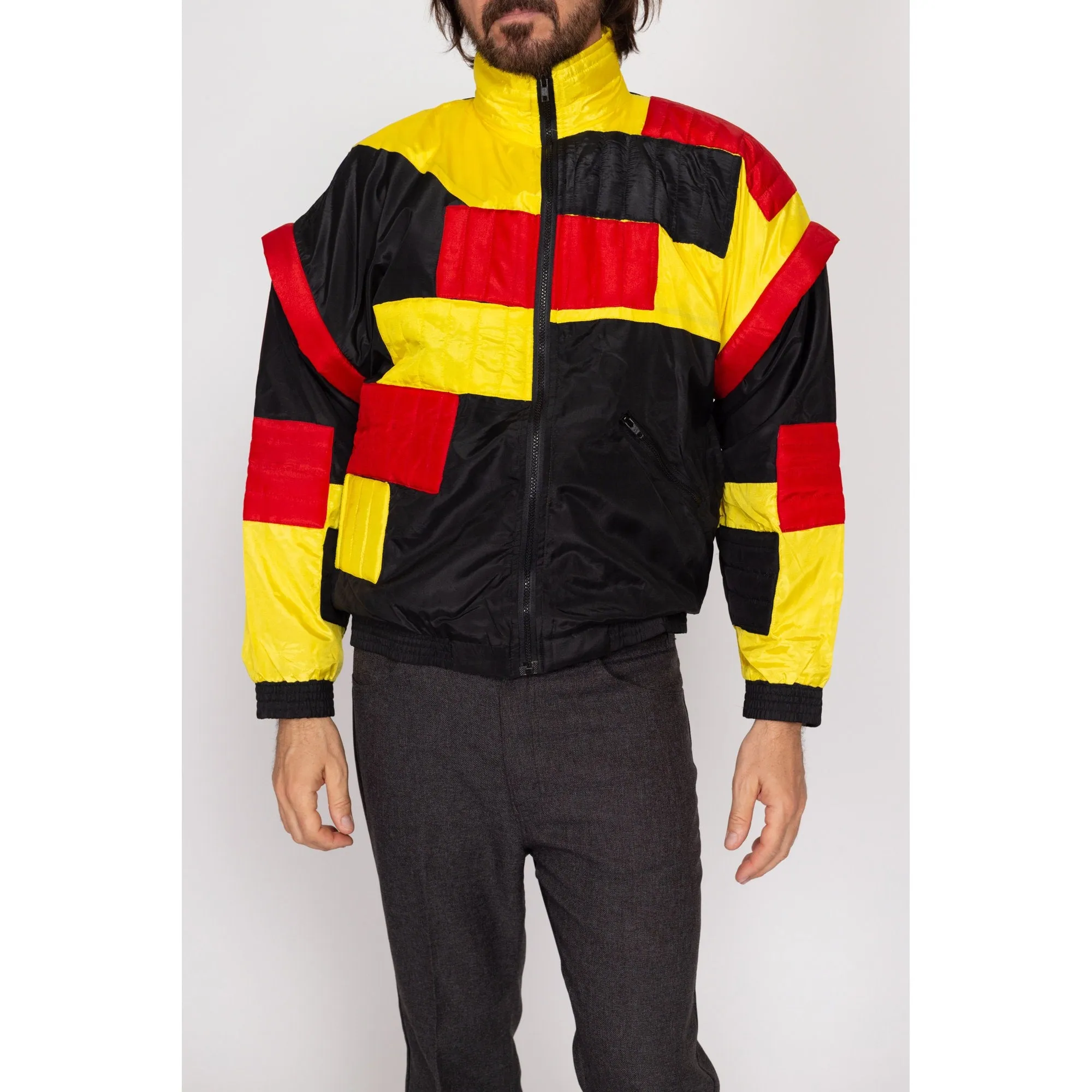 Medium 90s Color Block Zip-Off Sleeve Jacket