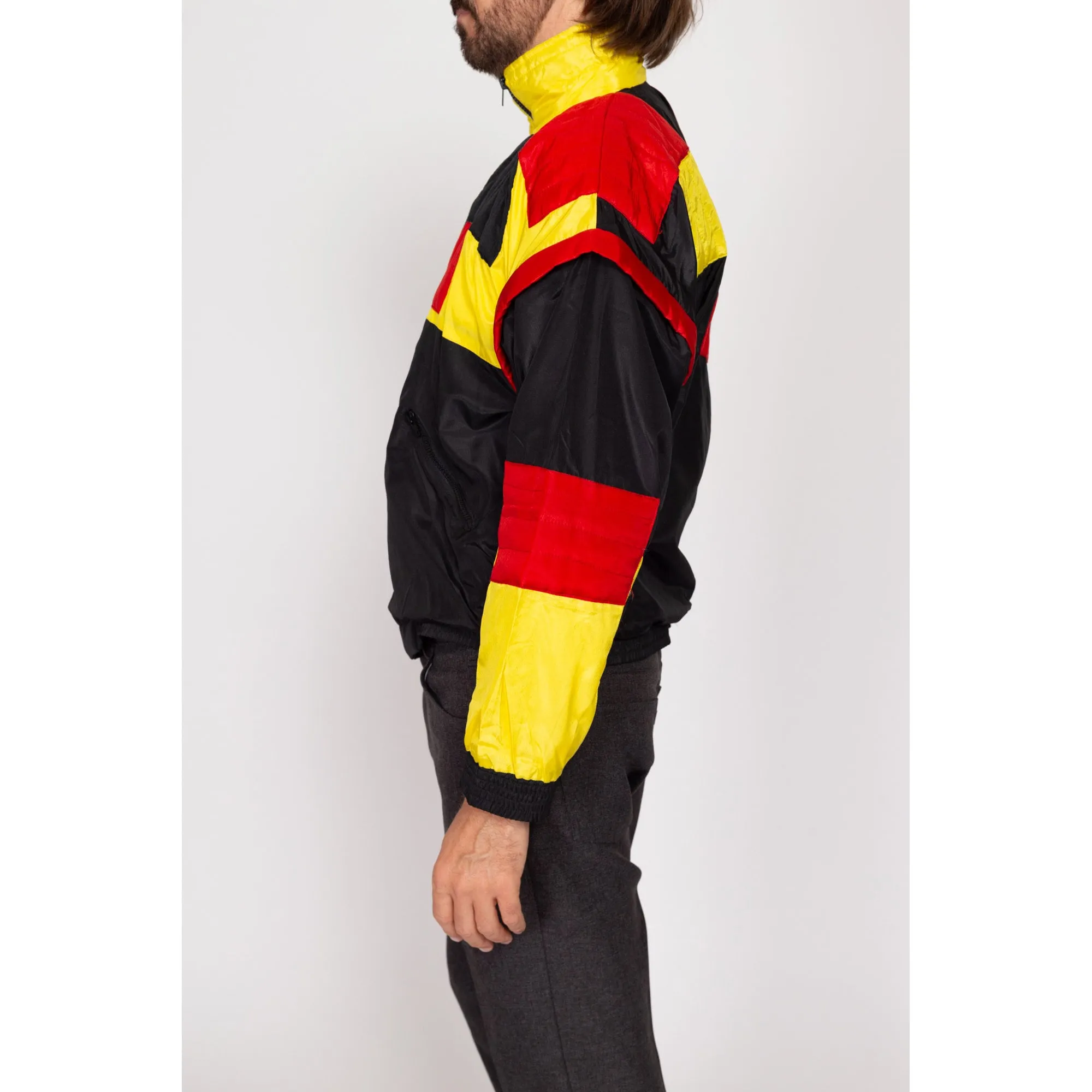 Medium 90s Color Block Zip-Off Sleeve Jacket