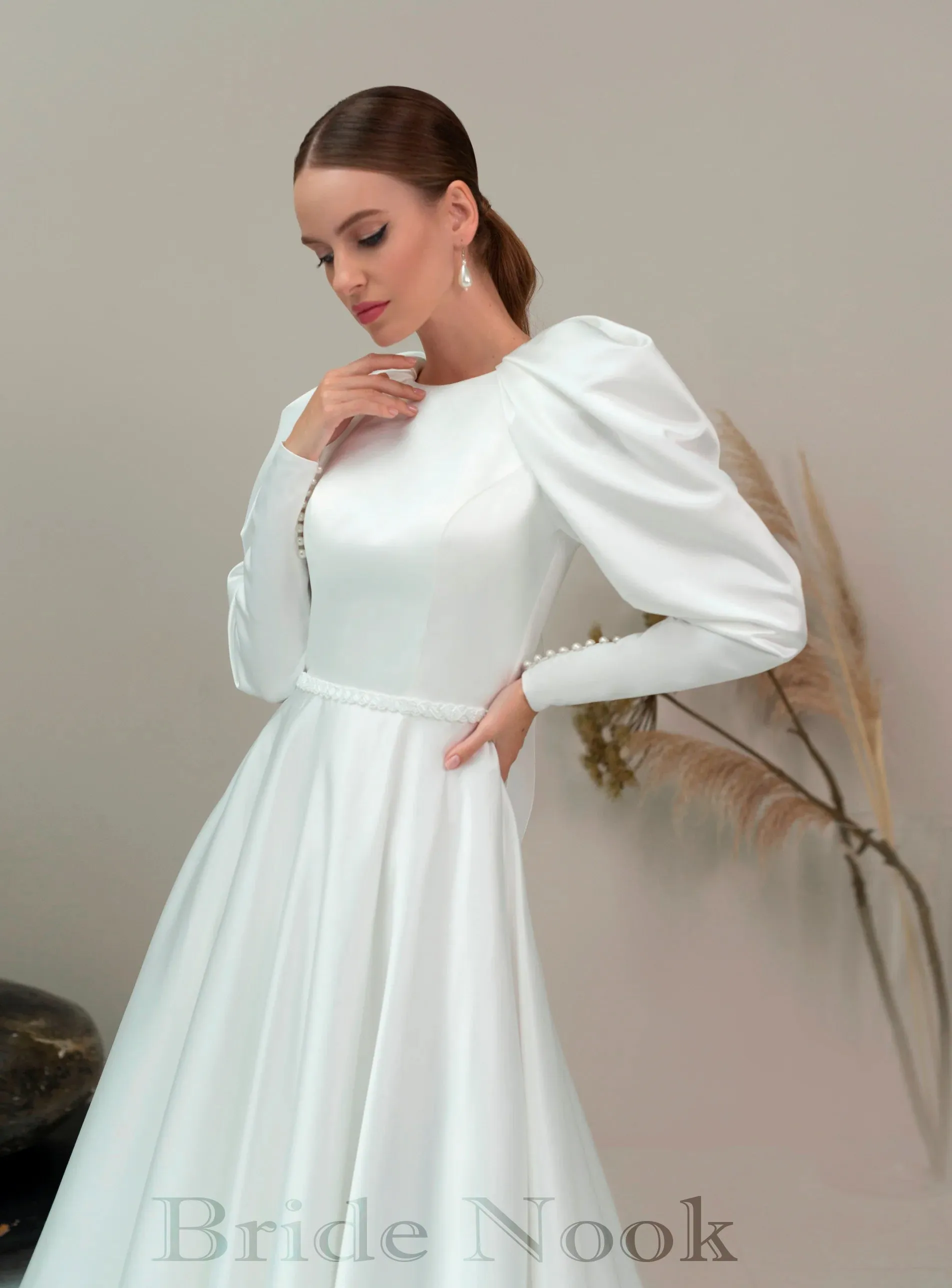 modest wedding dress | long sleeve gown  | Bride Nook