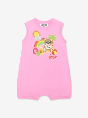 Moschino Baby Girls Romper With Gift Box in Pink