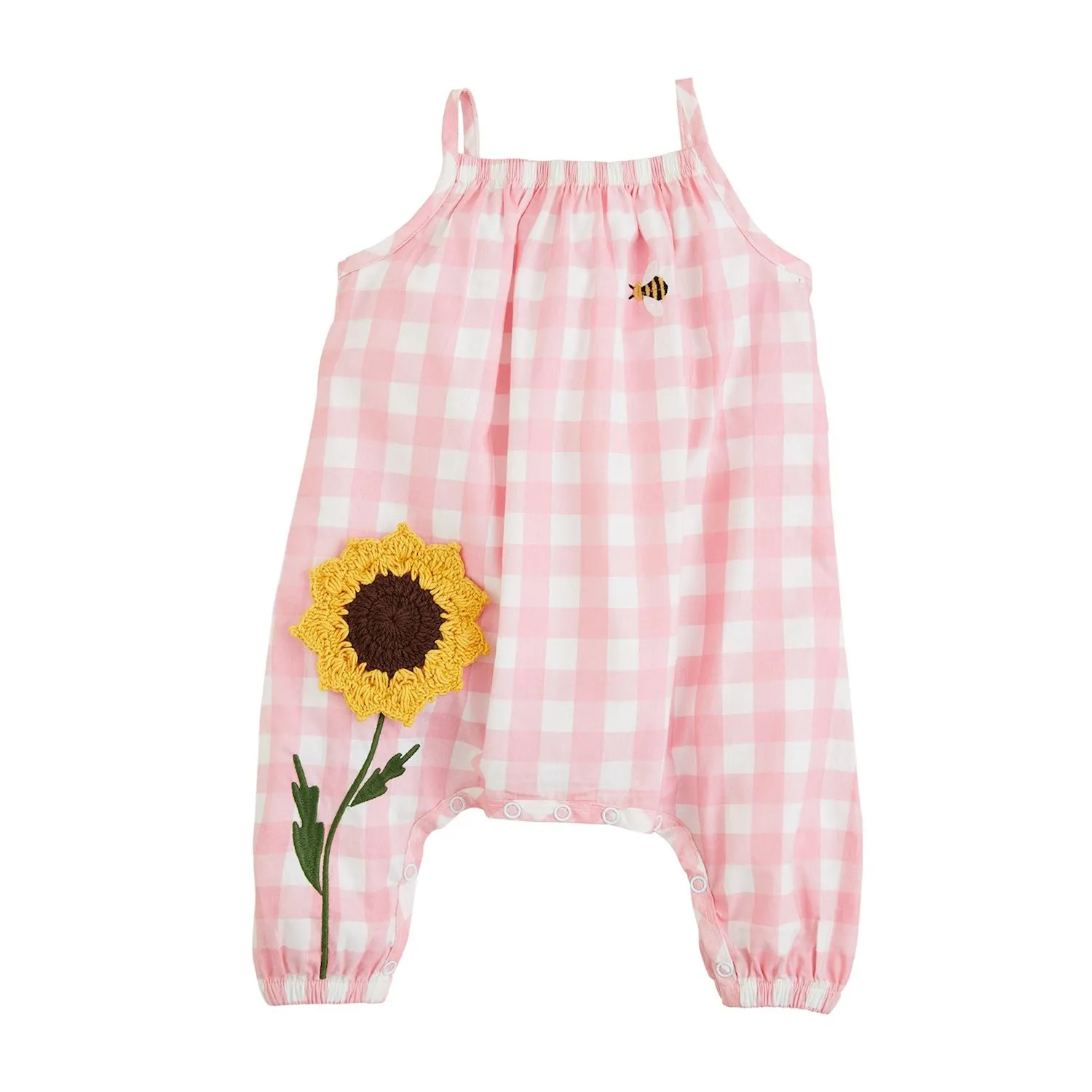 MUD Pink Check Flower One- Piece