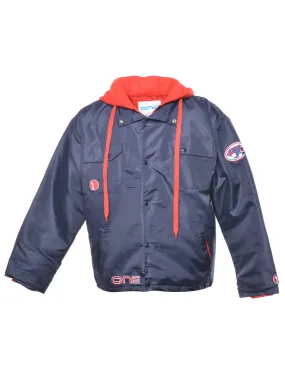 Navy & Red Zip-Front Jacket - L