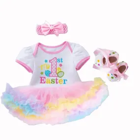 Newborn Infant My First Easter Costumes Baby Girl Birthday Party Dress Tutus Newborn Clothes