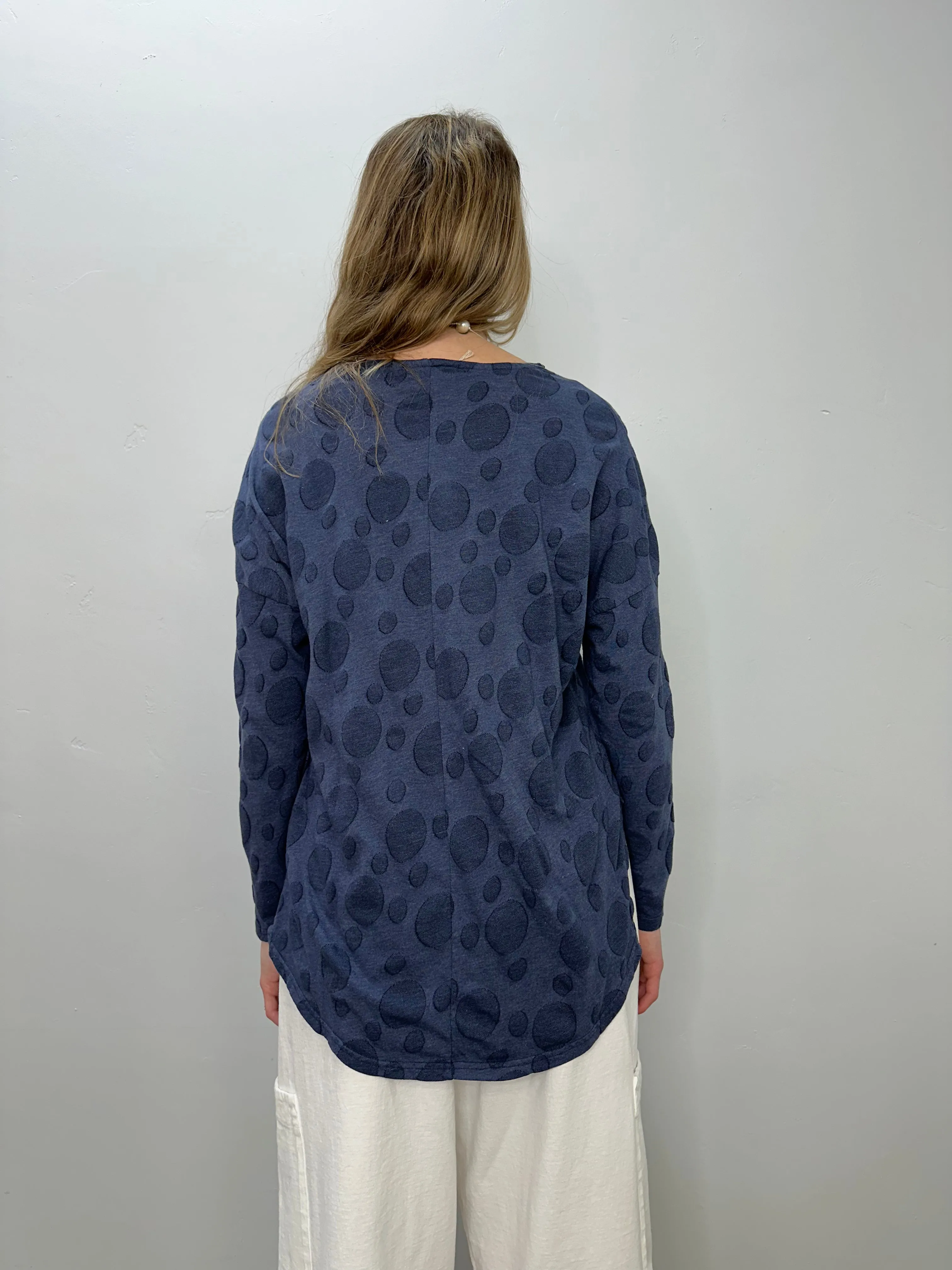 Night Sky Jacquard Dot Boxy Top