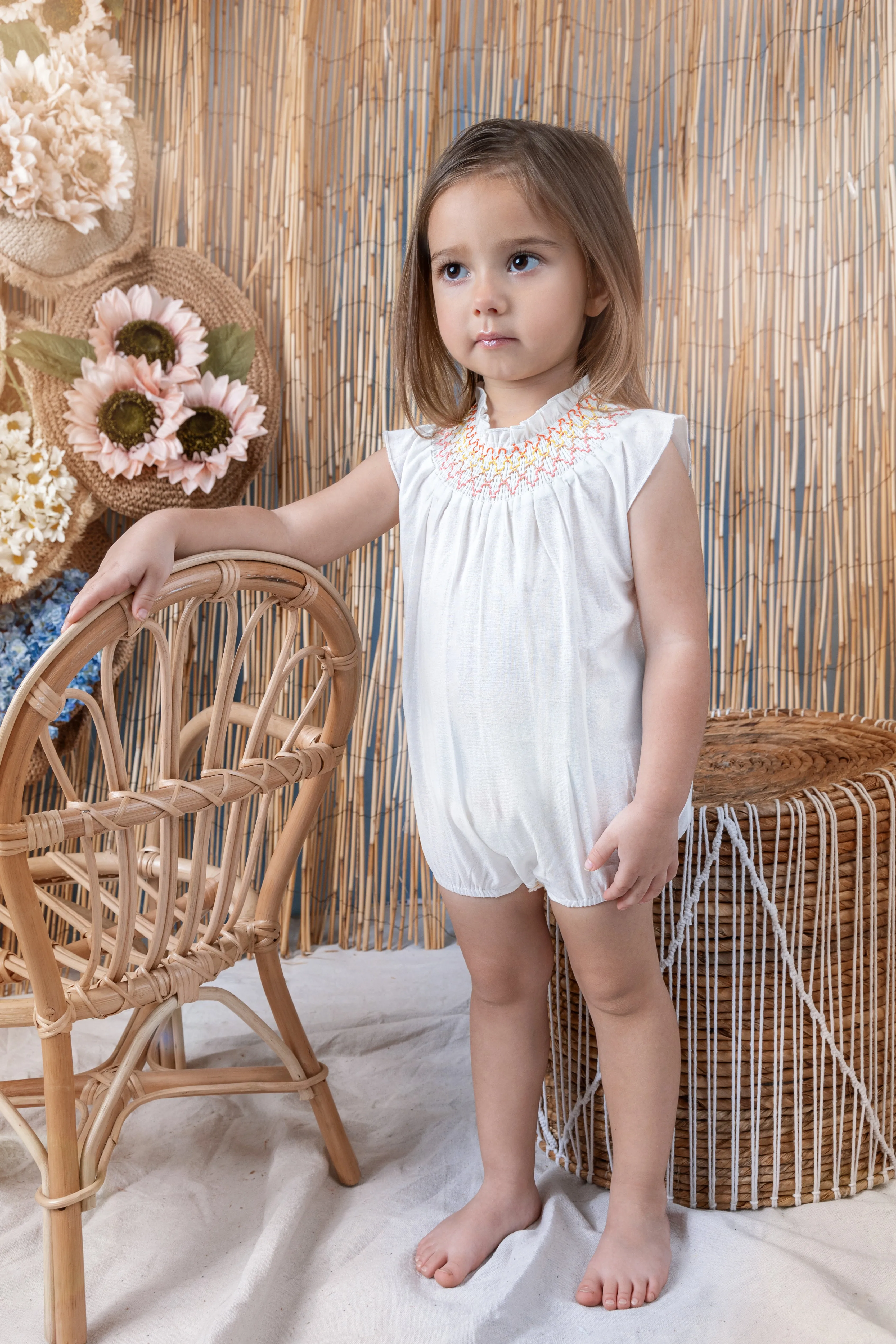 Noma Ivory Ombre Neck Stitching Romper (NBB717)