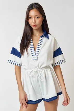 Ocean Breeze Chic Romper Off White