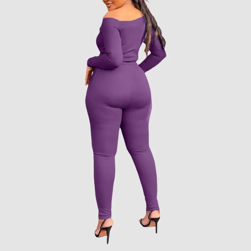 Off-Shoulder Bodycon Pants Set