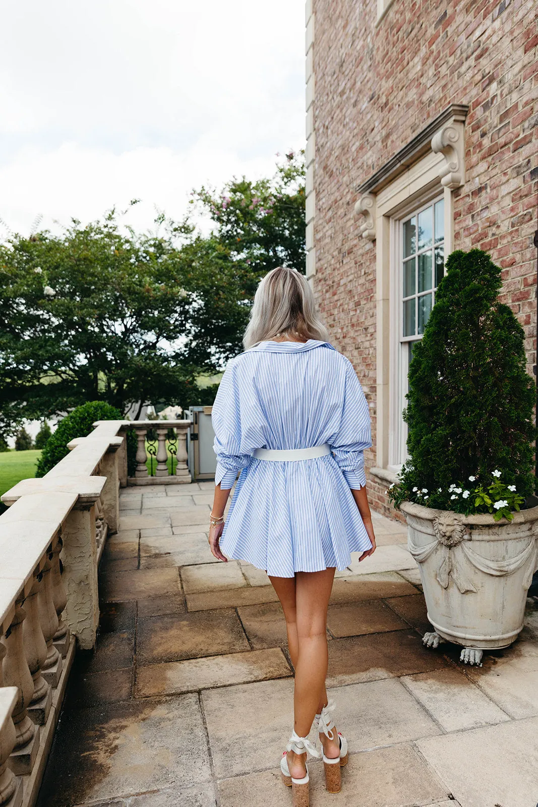 One Day Mini Dress - Blue/White