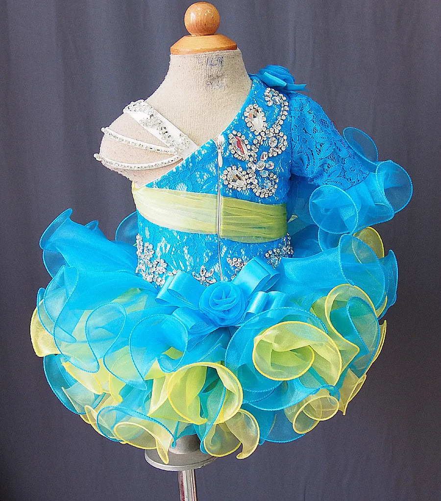 One Sleeve Little Miss/Toddler/Baby Girl/Infant Cupcake Pageant Dress