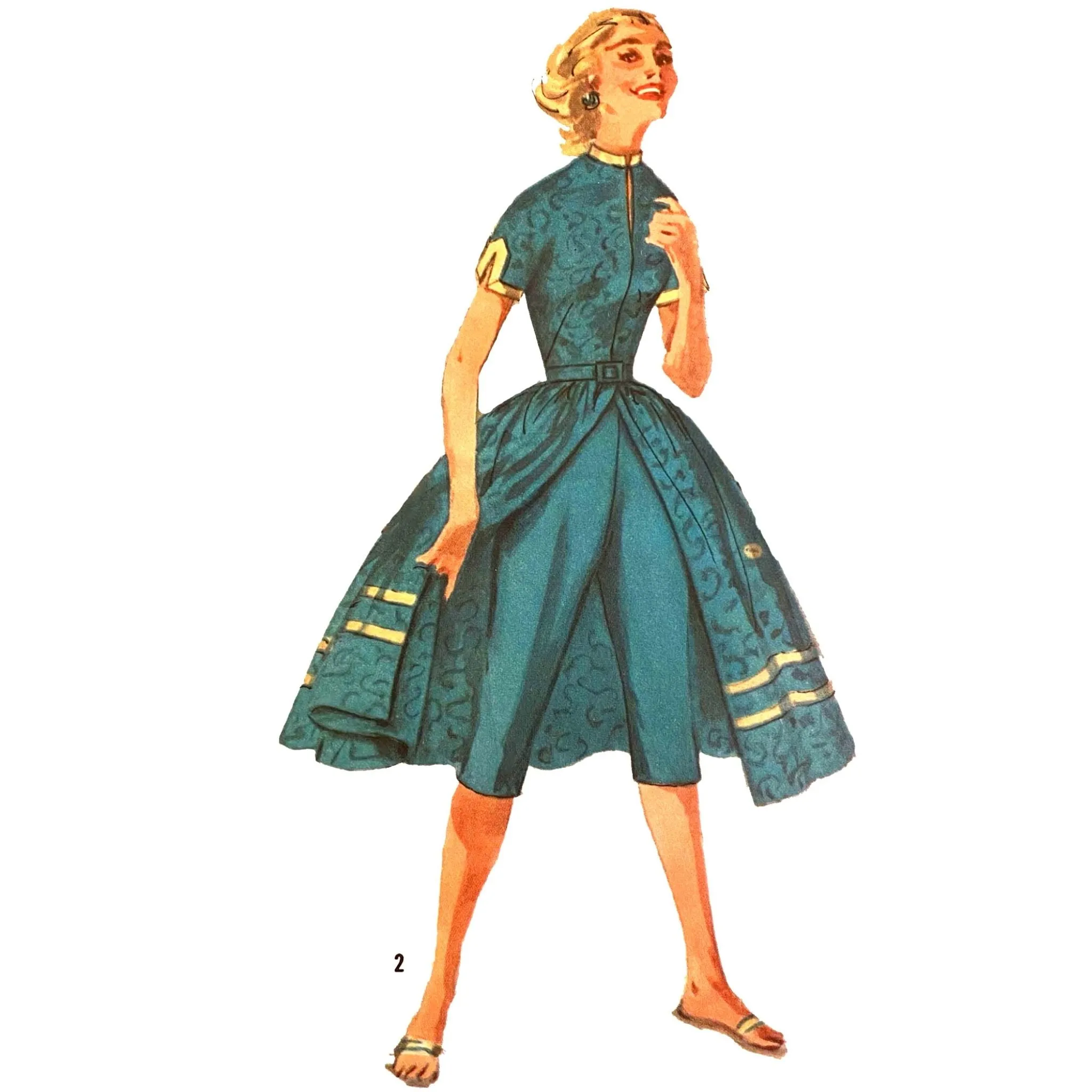 PDF - Vintage 1950s Pattern – Pants, Blouse & Over-skirt Set -  Bust 34” (86.4cm) - Instantly  Print at Home