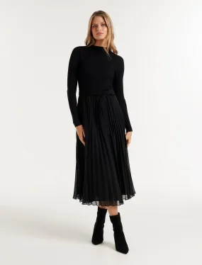 Penelope Woven Mix Knit Dress