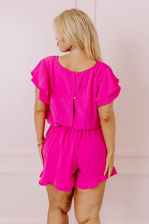 Perks of Paradise Romper in Hot Pink Curves