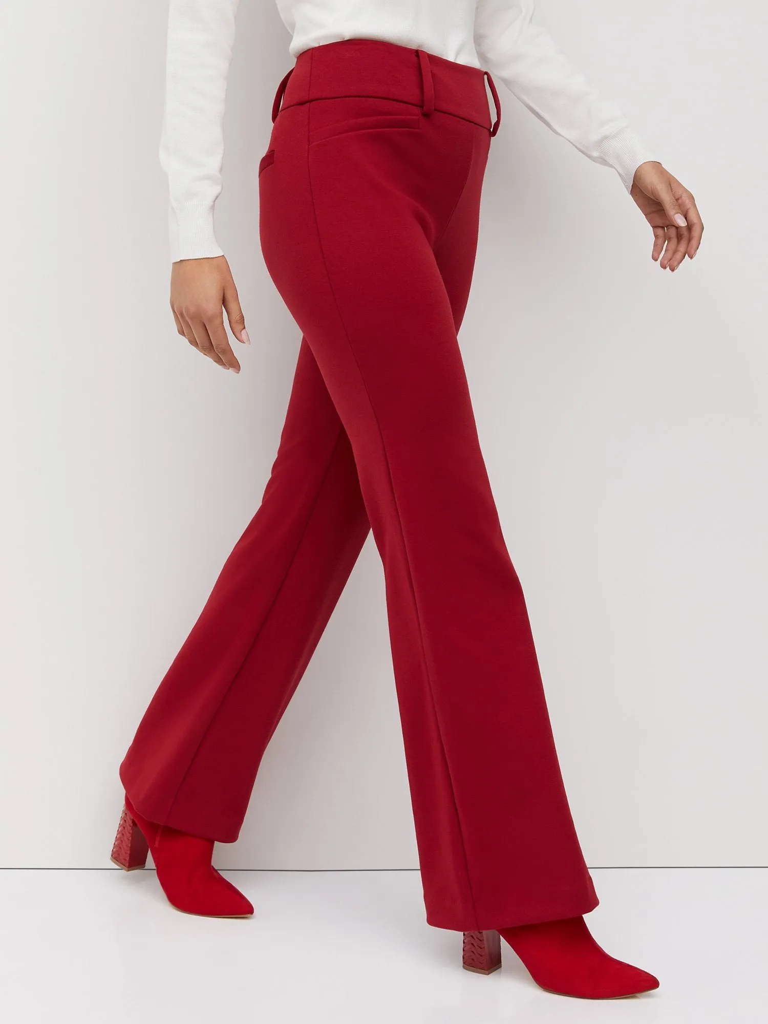 Petite Pull-On High-Rise Flare Ponte Pant - Superflex