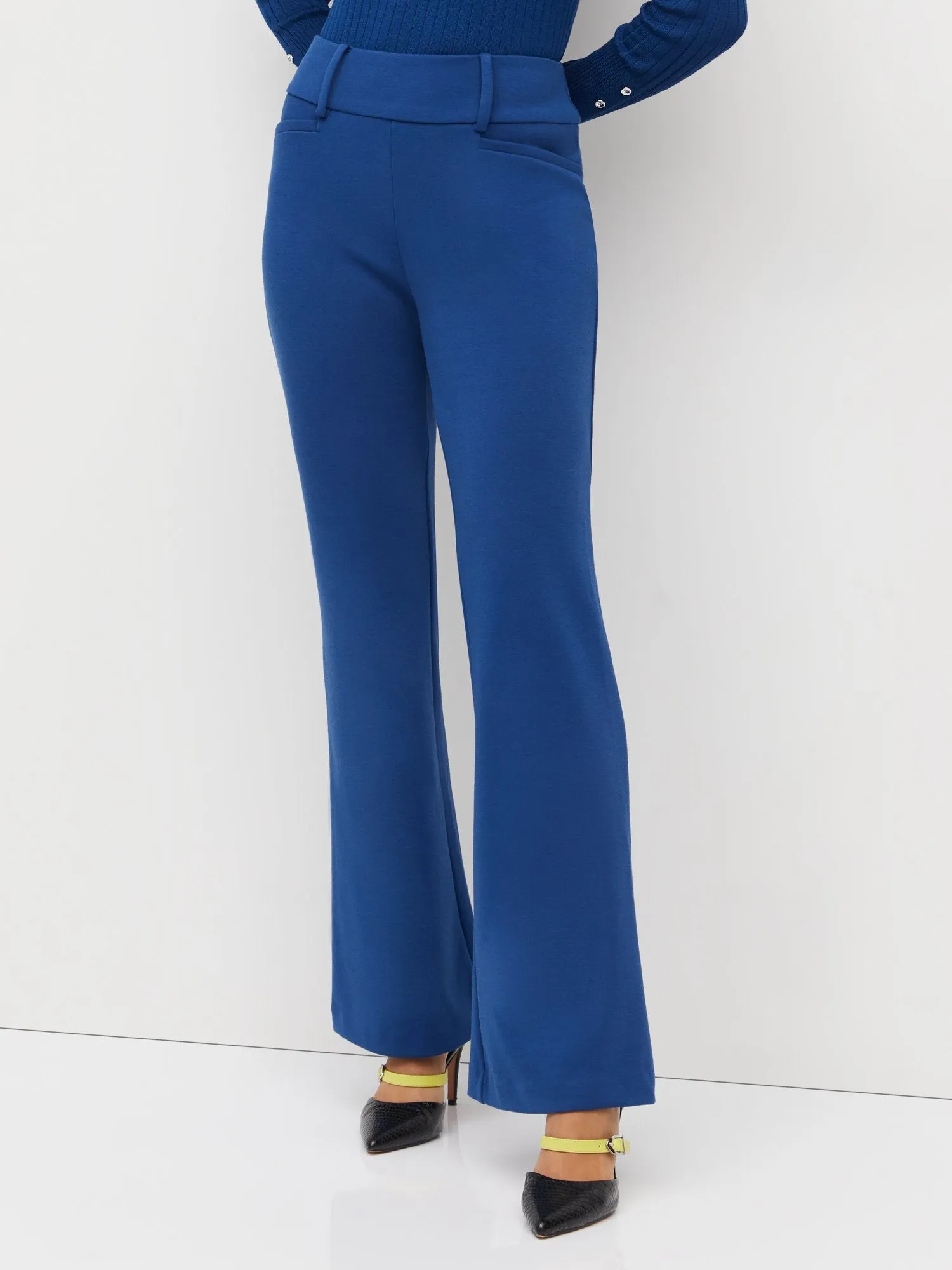 Petite Pull-On High-Rise Flare Ponte Pant - Superflex