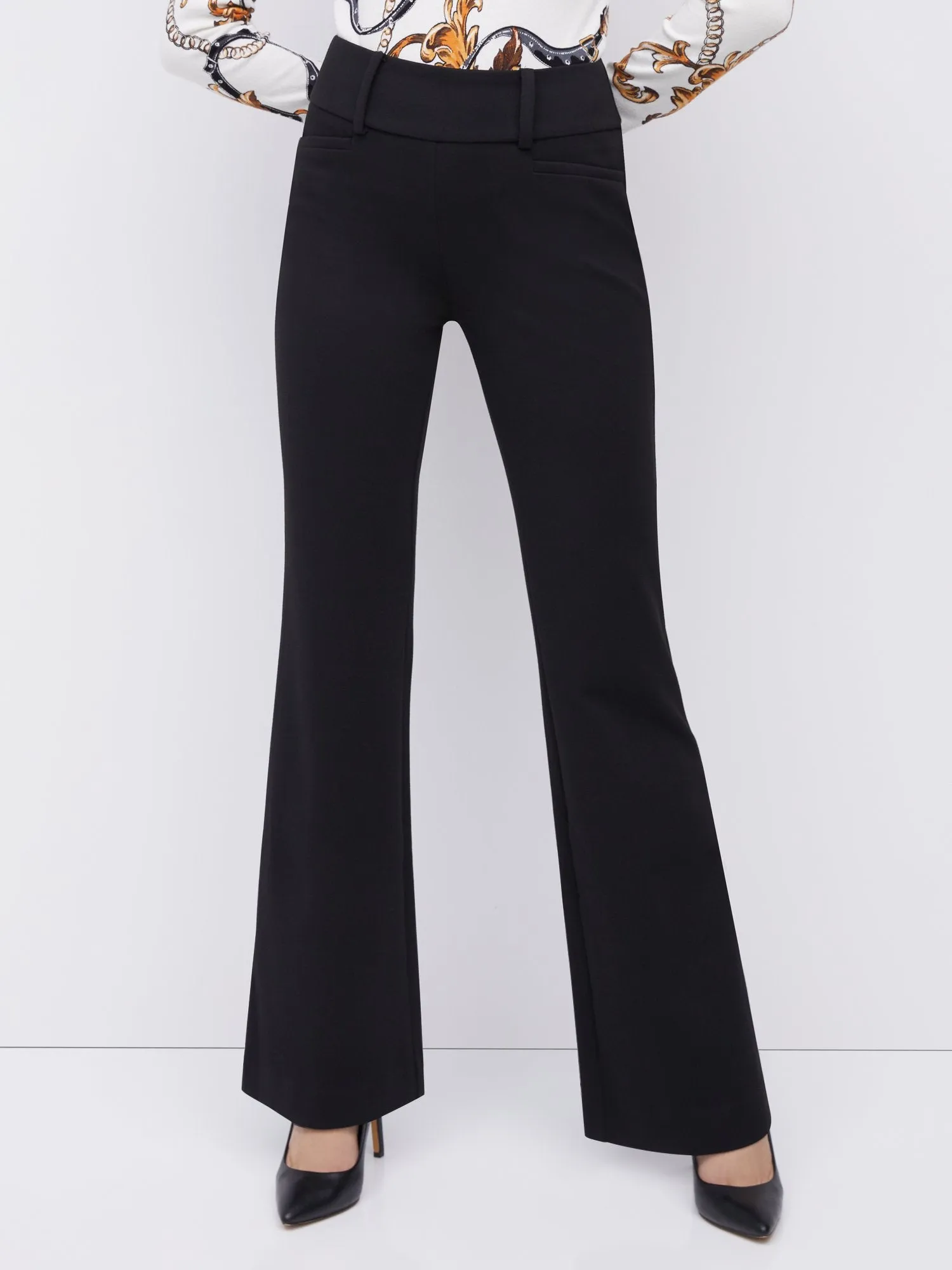 Petite Pull-On High-Rise Flare Ponte Pant - Superflex