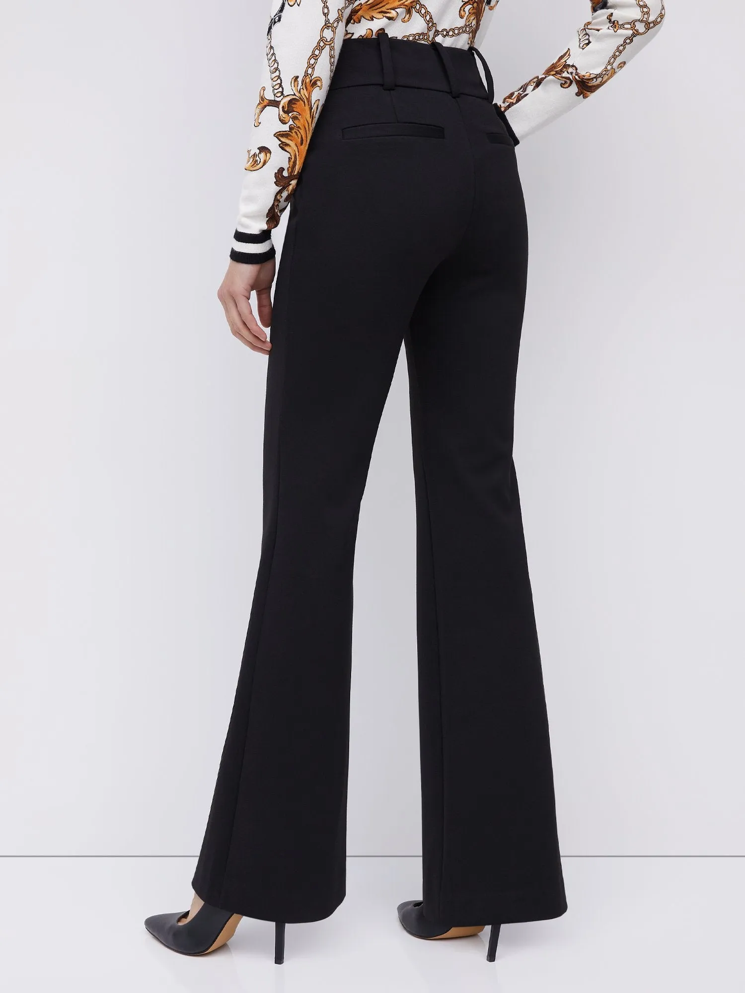 Petite Pull-On High-Rise Flare Ponte Pant - Superflex