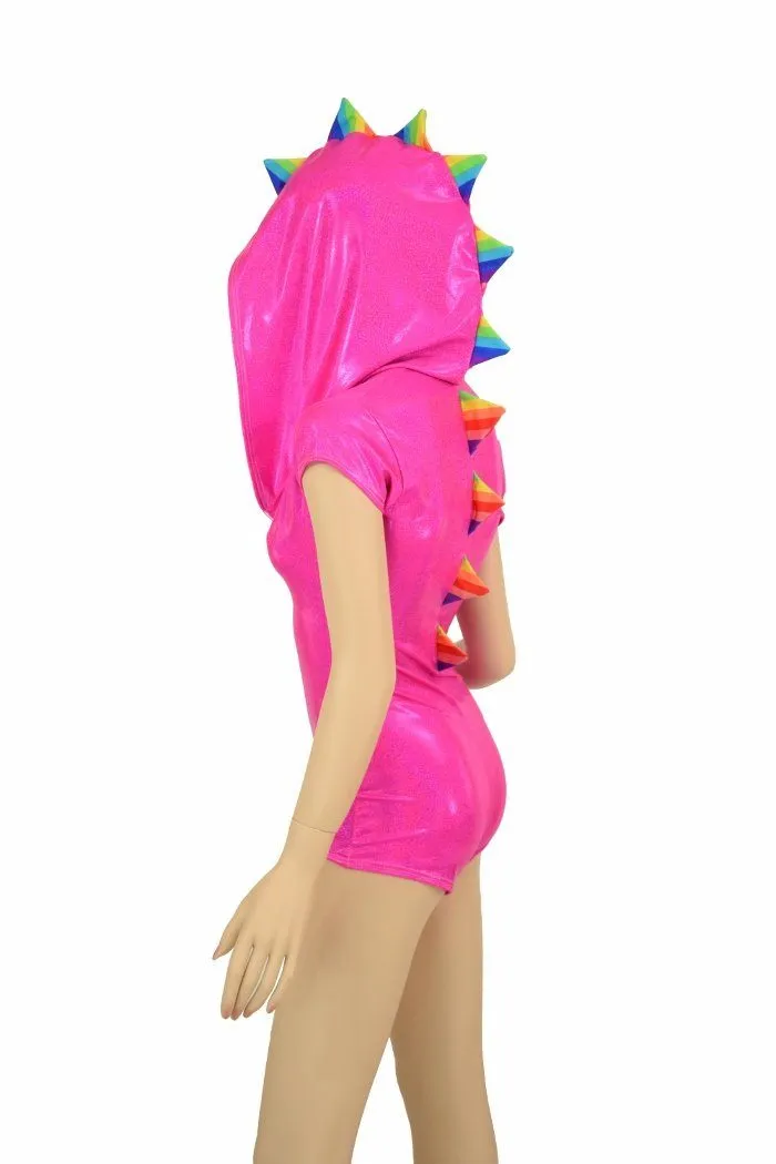 Pink & Rainbow Dragon Hoodie Romper