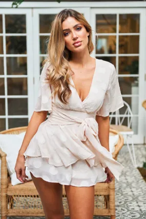 Pink Dot Layered Tie-waist Romper