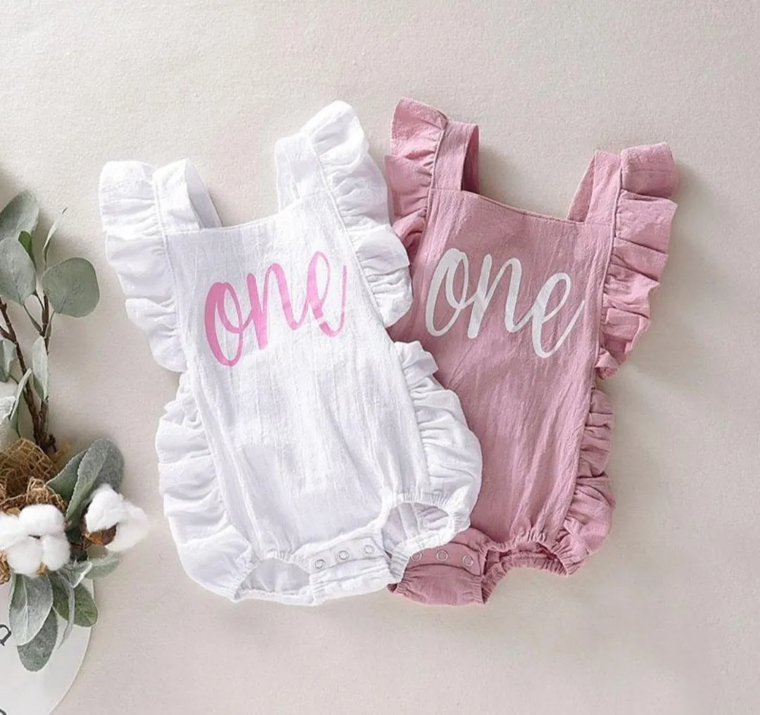 Pink First Birthday Romper #1000186