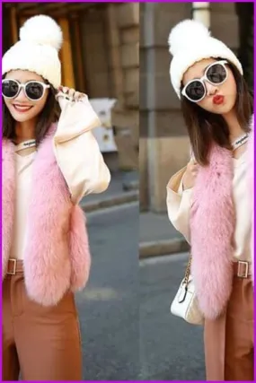 Pink Fox Fur Gilet 45CM DO1543