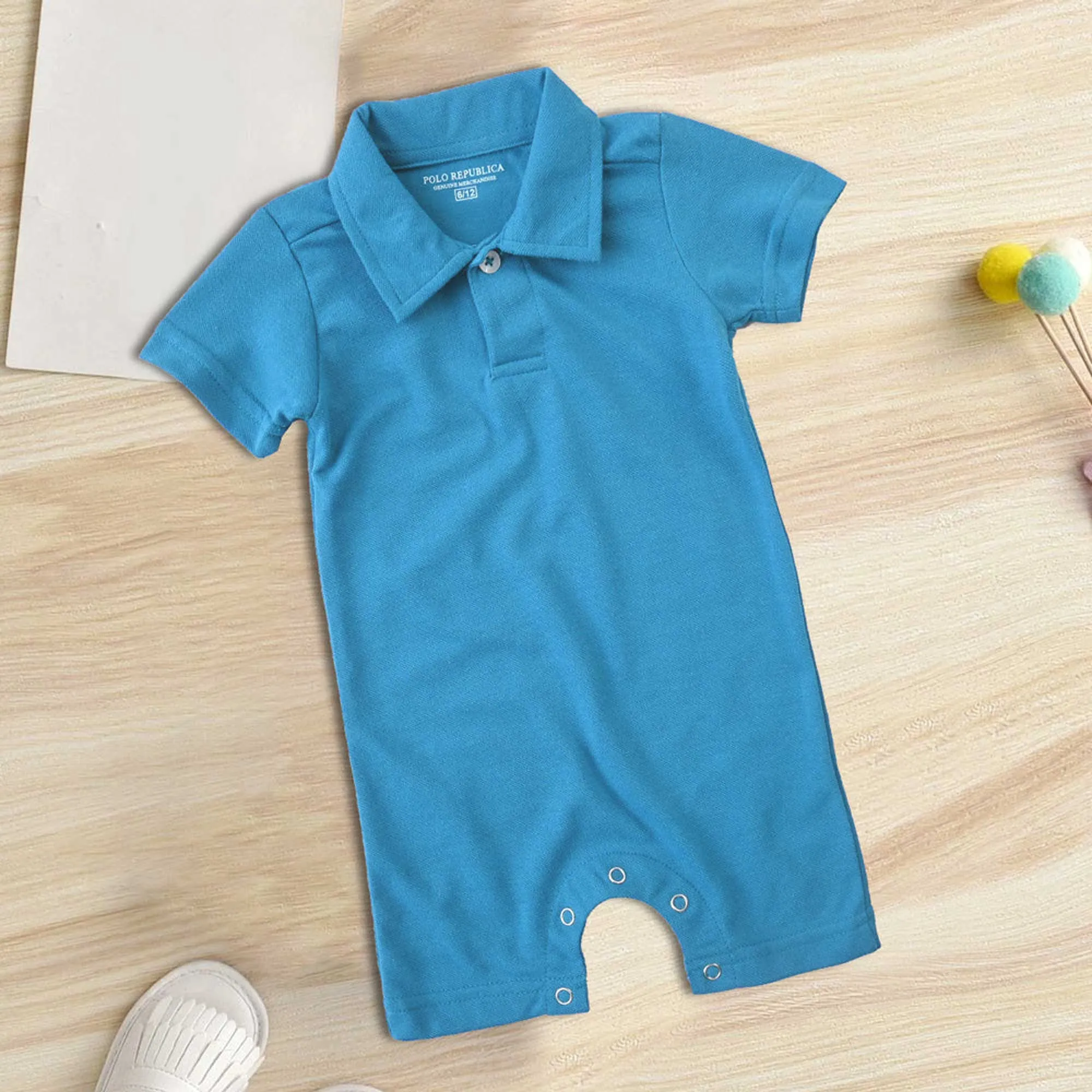 Polo Republica Essentials Short Sleeve Pique Polo Baby Romper