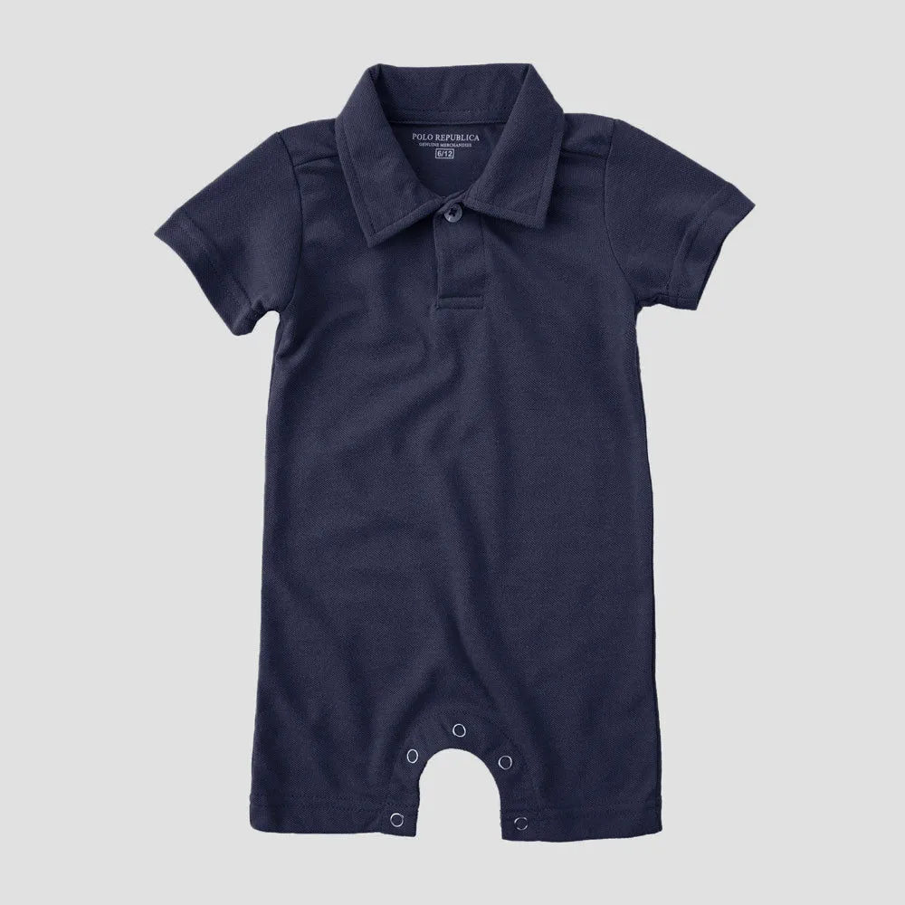 Polo Republica Essentials Short Sleeve Pique Polo Baby Romper