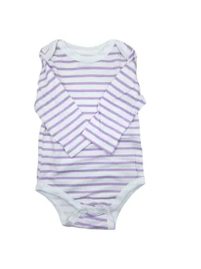 Purple   White Striped Long Sleeve Romper