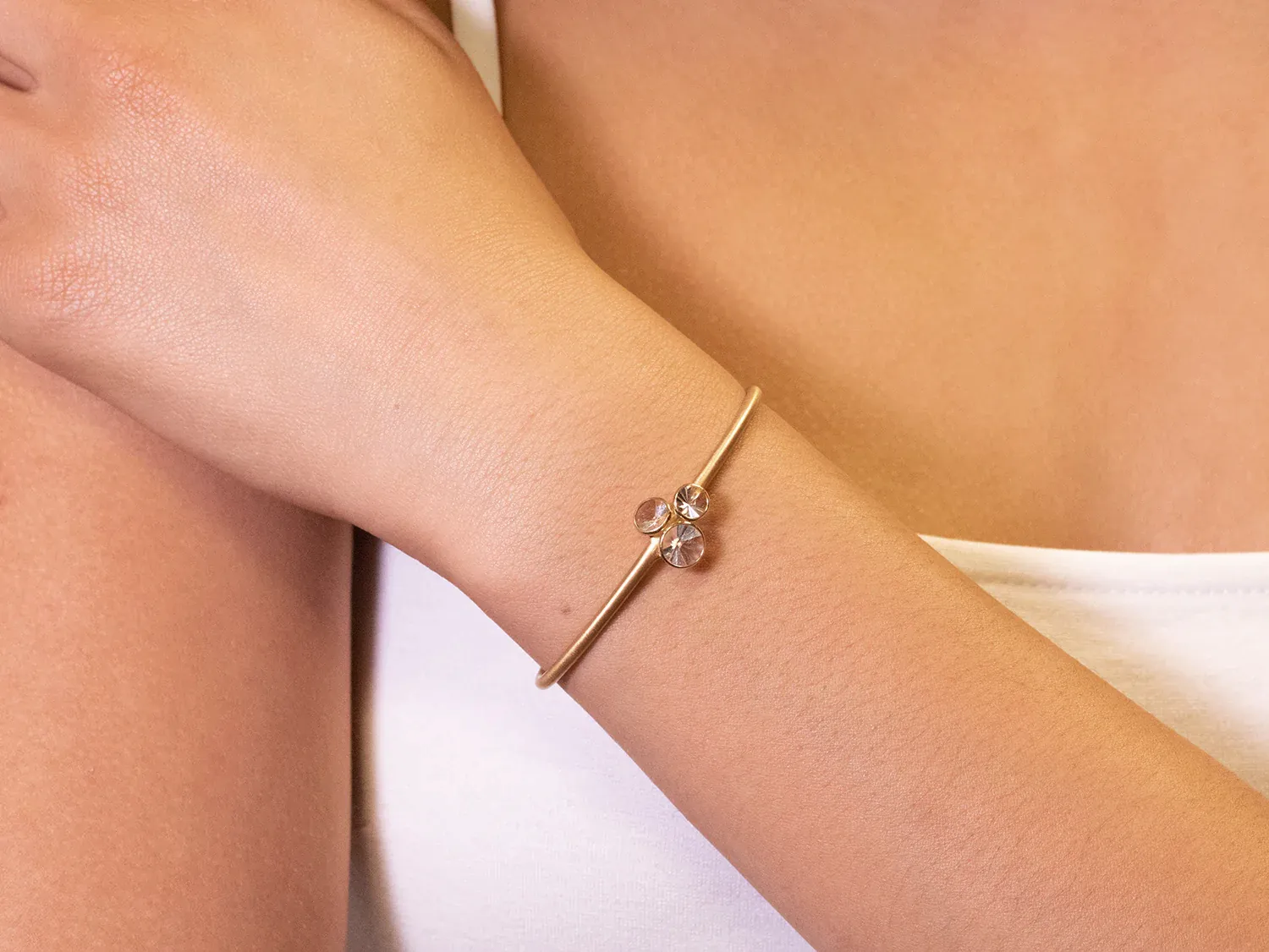 Quartz Cluster "Celebration" Bangle Bracelet