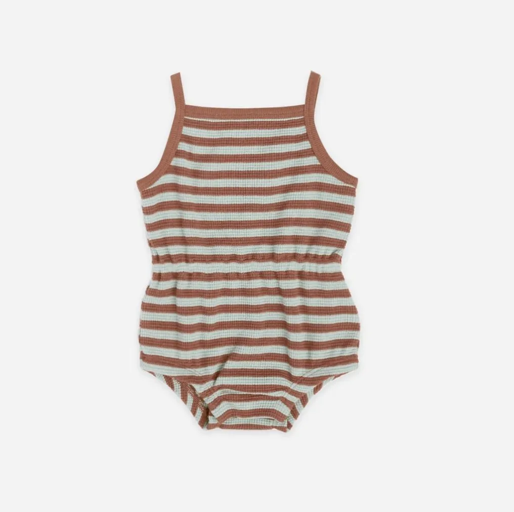 Quincy Mae Baby Girls Waffle Cinch Romper - 2 Color Choices