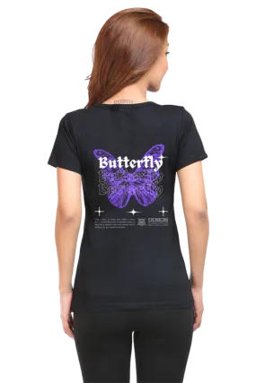 "Butterfly" Back Printed T-Shirt | Fashionable Women's Graphic Tee | Unique Designs, Ideal for Everyday Wear and Gifts