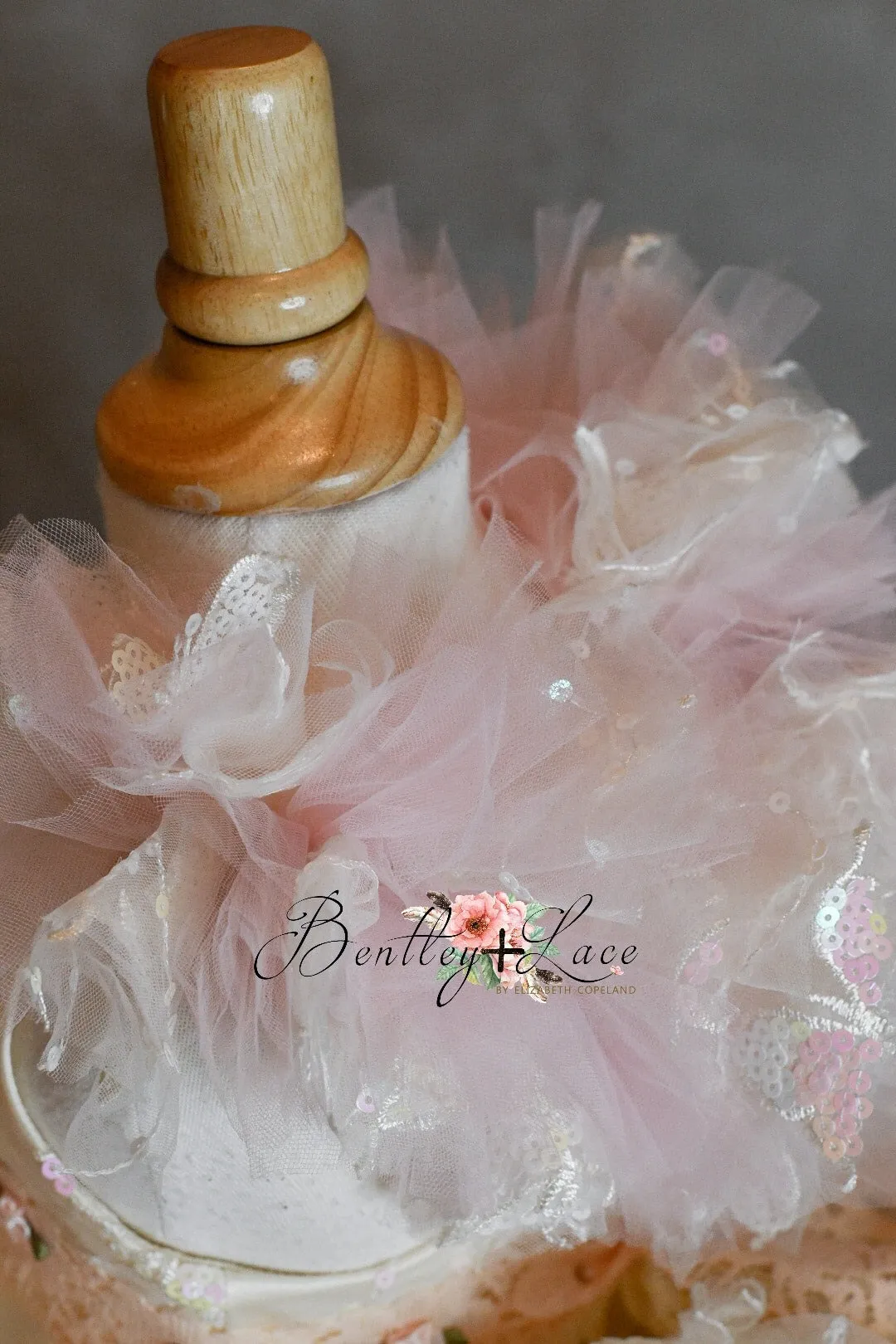 "Daydreaming" Butterflies soft champagne  pink -  Petal Length Dress ( 3 Year - Petite 4 Year)