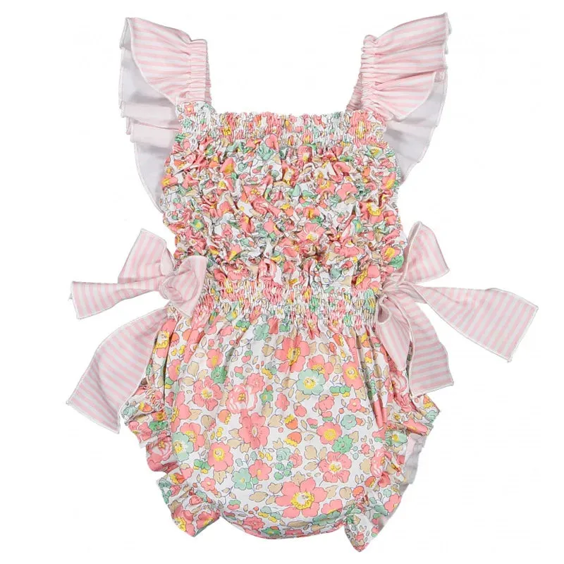 "Les Frills" Little Girls Floral Print Romper