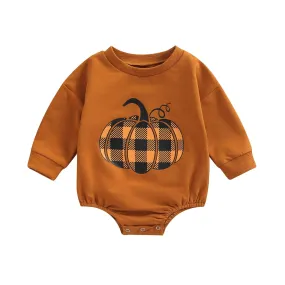 "Little Pumpkin" Long-Sleeved Onsie Romper