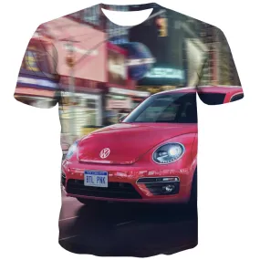 Racing Car T-shirt Men Metal Shirt Print City T shirts Funny Gray Tshirt Anime Retro T-shirts Graphic