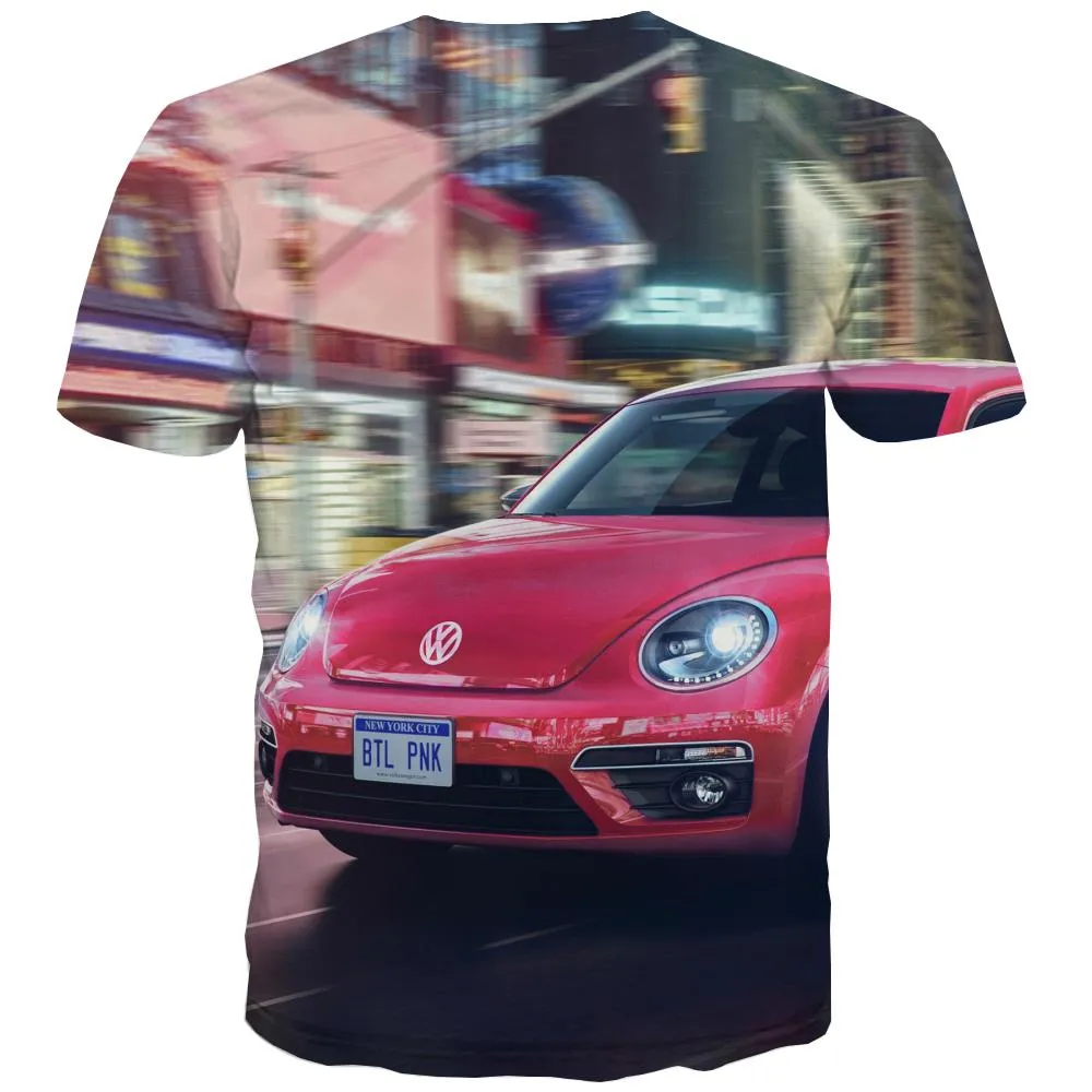 Racing Car T-shirt Men Metal Shirt Print City T shirts Funny Gray Tshirt Anime Retro T-shirts Graphic