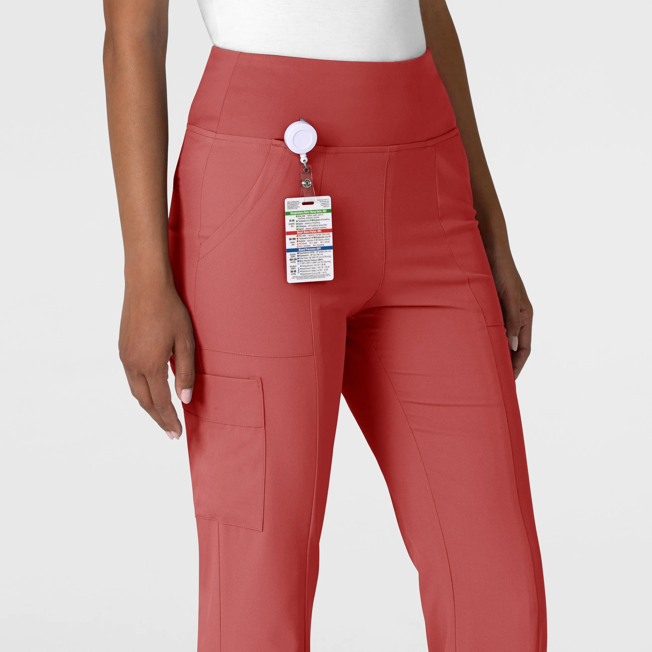 RENEW Women's Cargo Flare Scrub Pant - Mineral Red