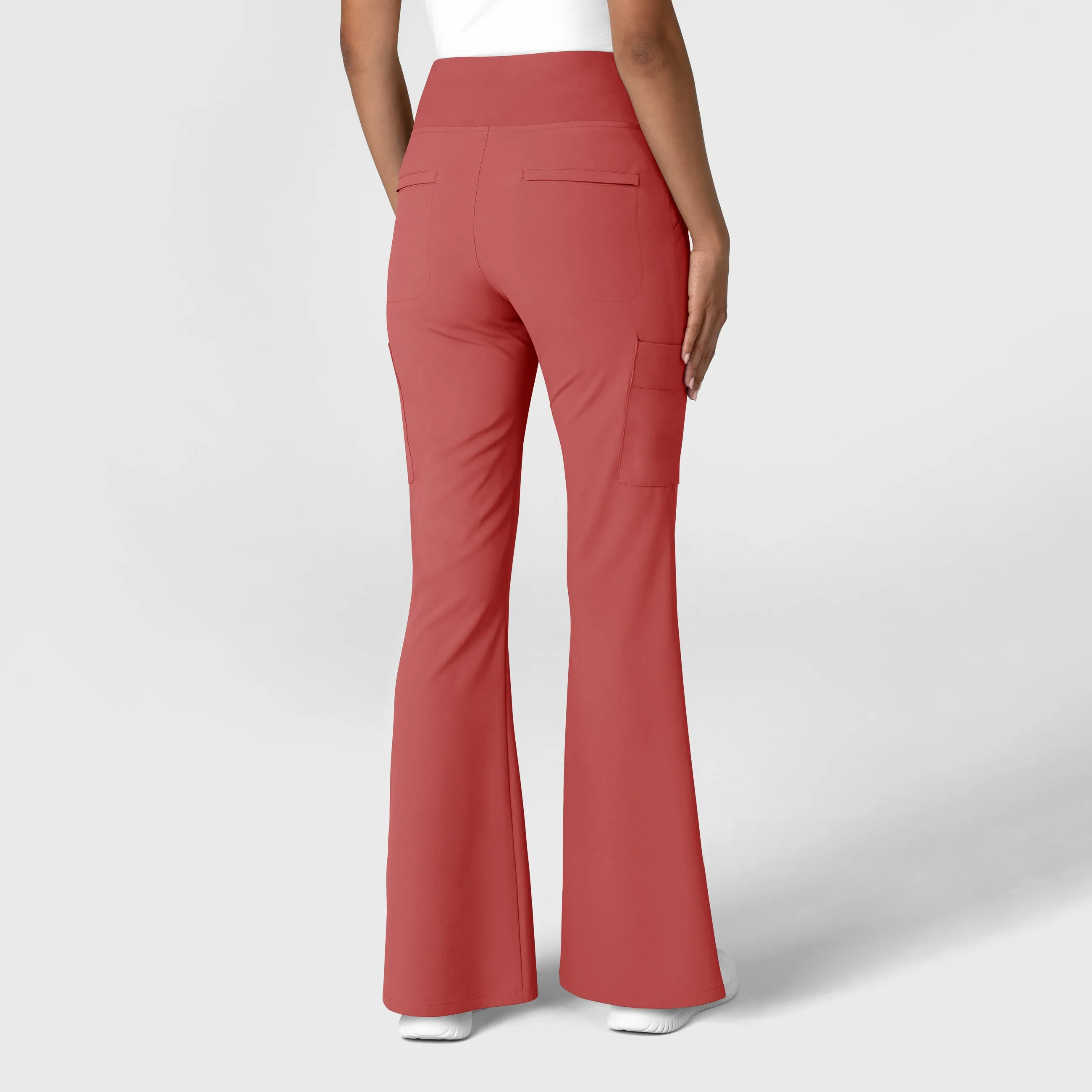 RENEW Women's Cargo Flare Scrub Pant - Mineral Red