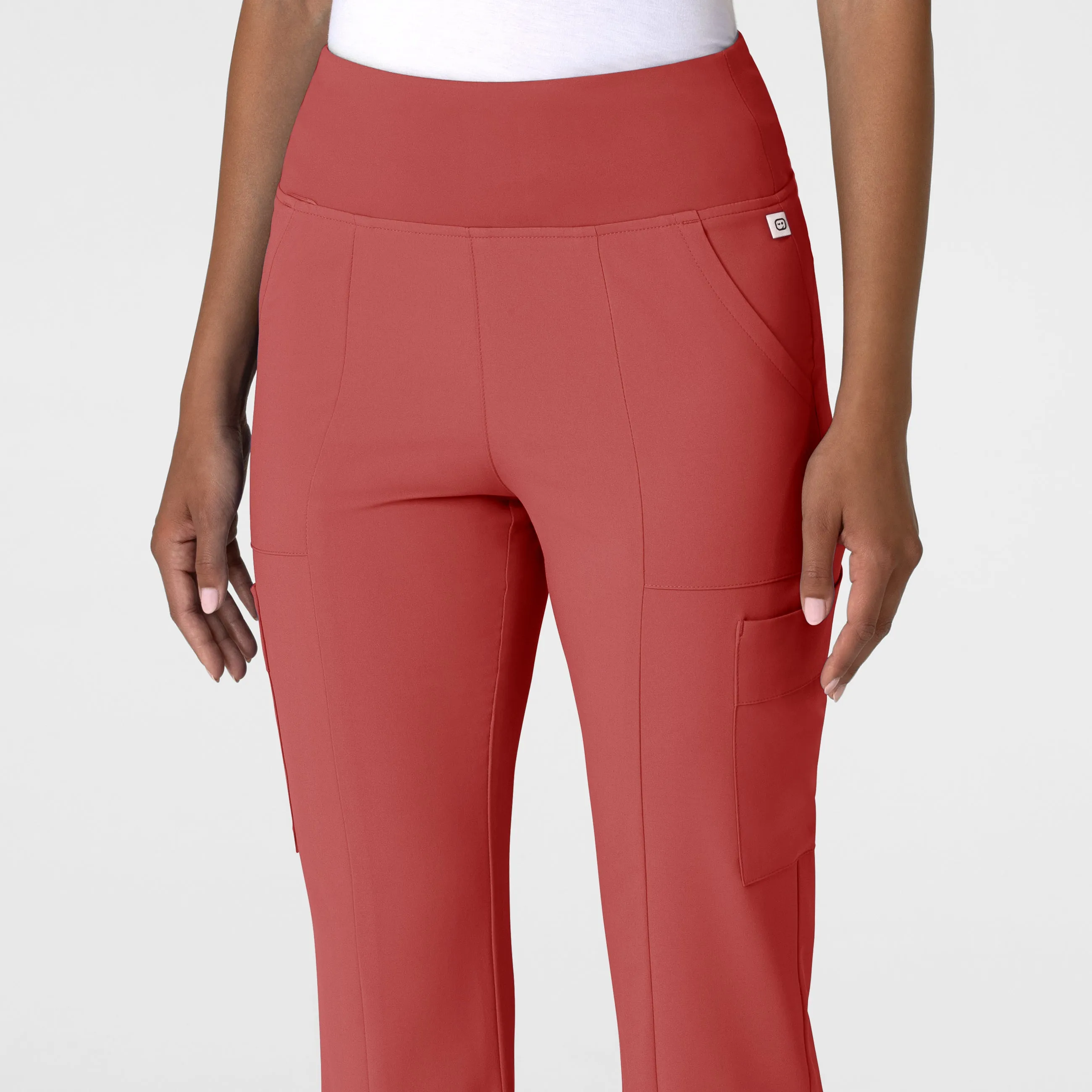 RENEW Women's Cargo Flare Scrub Pant - Mineral Red