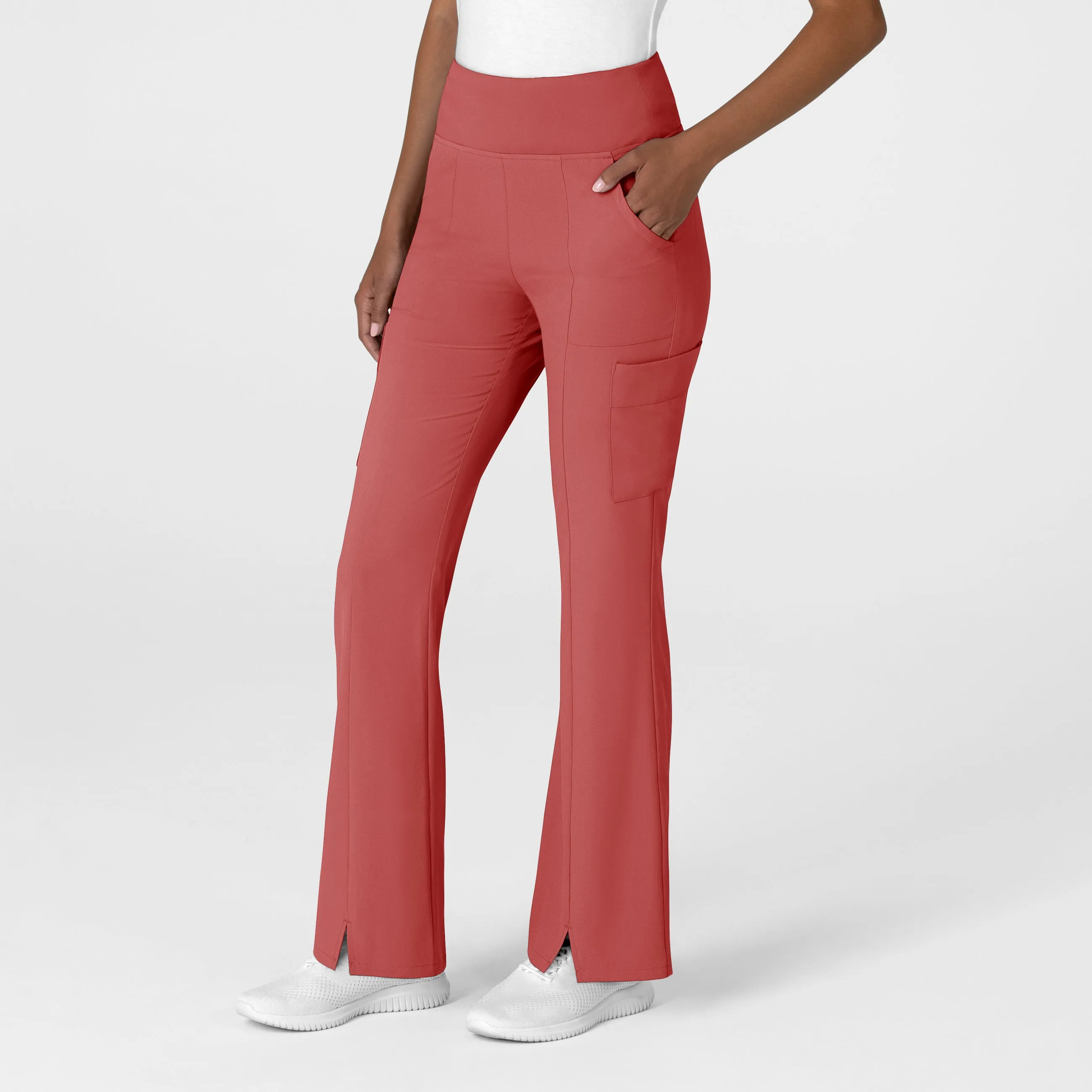 RENEW Women's Cargo Flare Scrub Pant - Mineral Red