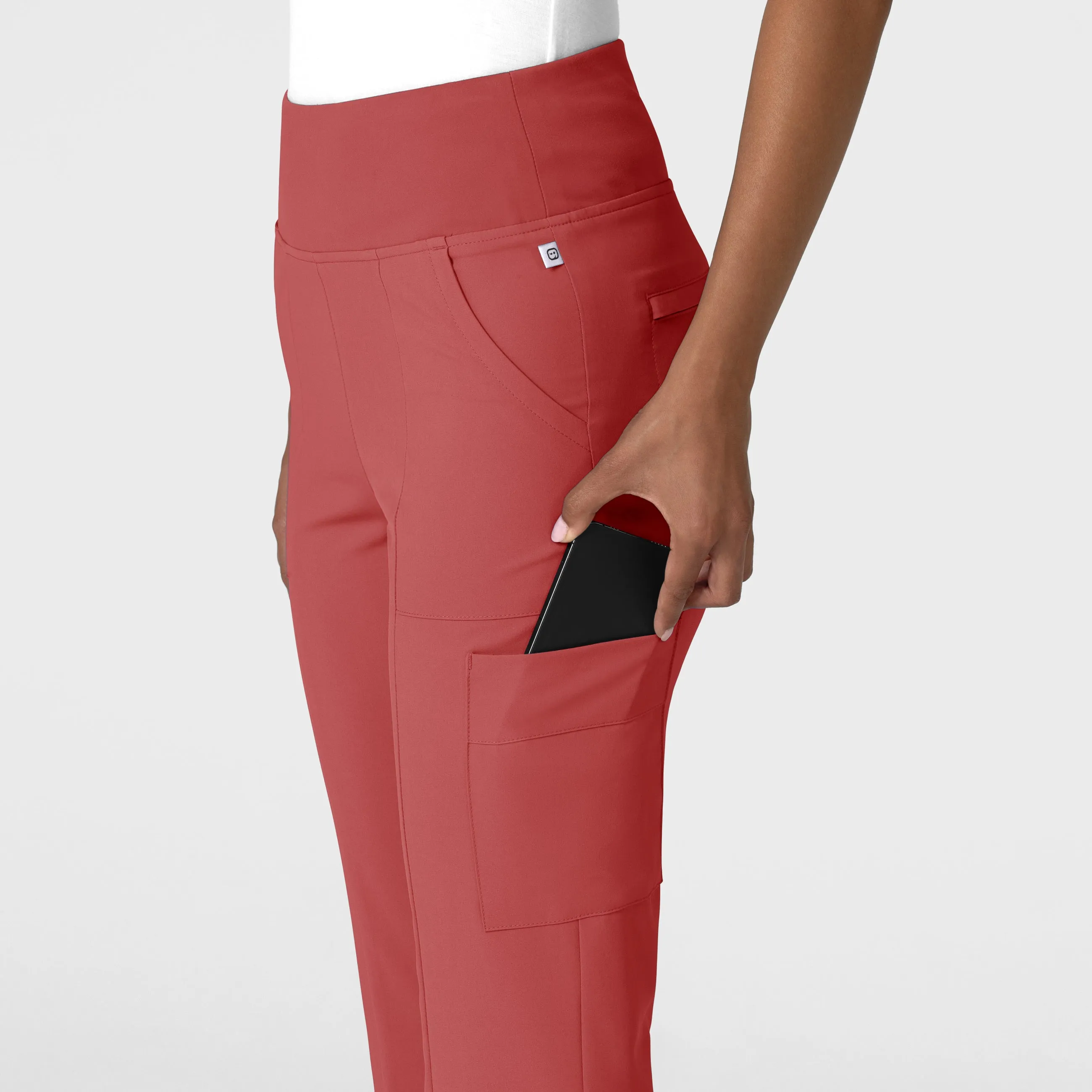 RENEW Women's Cargo Flare Scrub Pant - Mineral Red