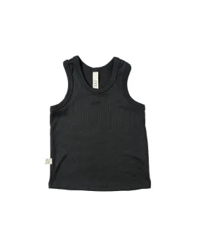 rib knit tank top CO - midnight 1x1